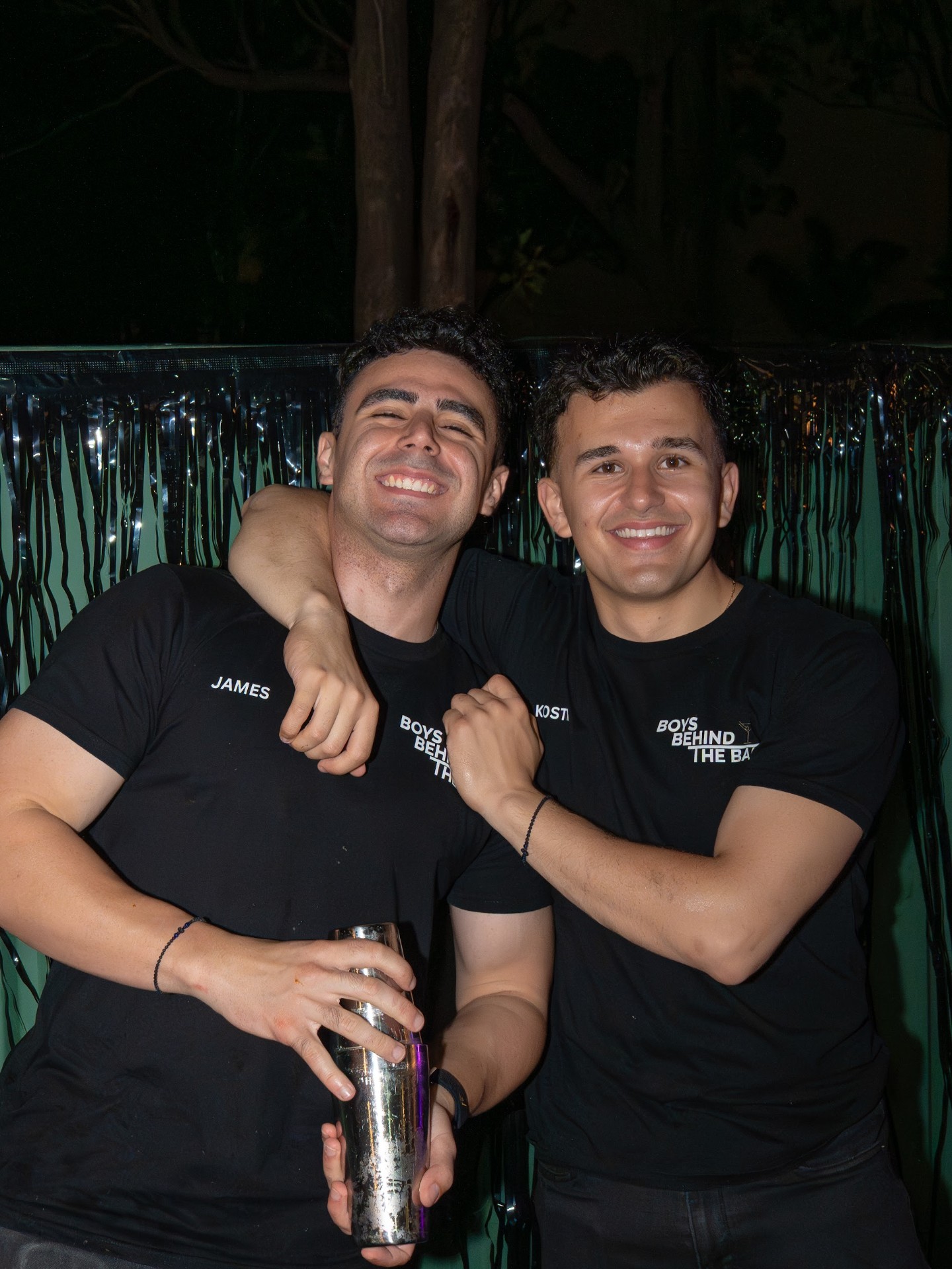 James and Kosta with bottles